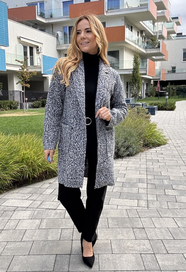 Little Frida szövetkabát szürke – Női átmeneti kabát – Innova Fashion